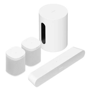 Sonos Immersive Set With Ray Sub Mini Wireless Subwoofer, And Pair Era Wireless Smart Speakers (white) : Target