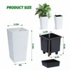2 Pack Tall Planter with Drainage Holes＆Water Level Monitor＆Inner Bucket - 2 of 4