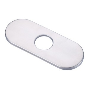 WOWOW 6.3 in. x 2.5 in. x 0.3 in. Stainless Steel Bathroom Sink Faucet Hole Cover Deck Plate Escutcheon in Brushed Nickel - 1 of 4