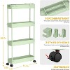 Acoinel Slim Rolling Storage Cart 4 Tier Bathroom Organizer Cart Mobile Shelving Unit Slide Out Utility Cart for Kitchen - 3 of 4