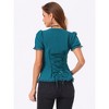 INSPIRE CHIC Women's Square Neck Solid Color Puff Short Sleeve Lace Up Gothic Blouse - 3 of 4