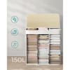SONGMICS 39.6Gal (150L) Laundry Hamper, 3-Section Laundry Basket, Laundry Hamper with Lid, Bamboo, Foldable - 4 of 4