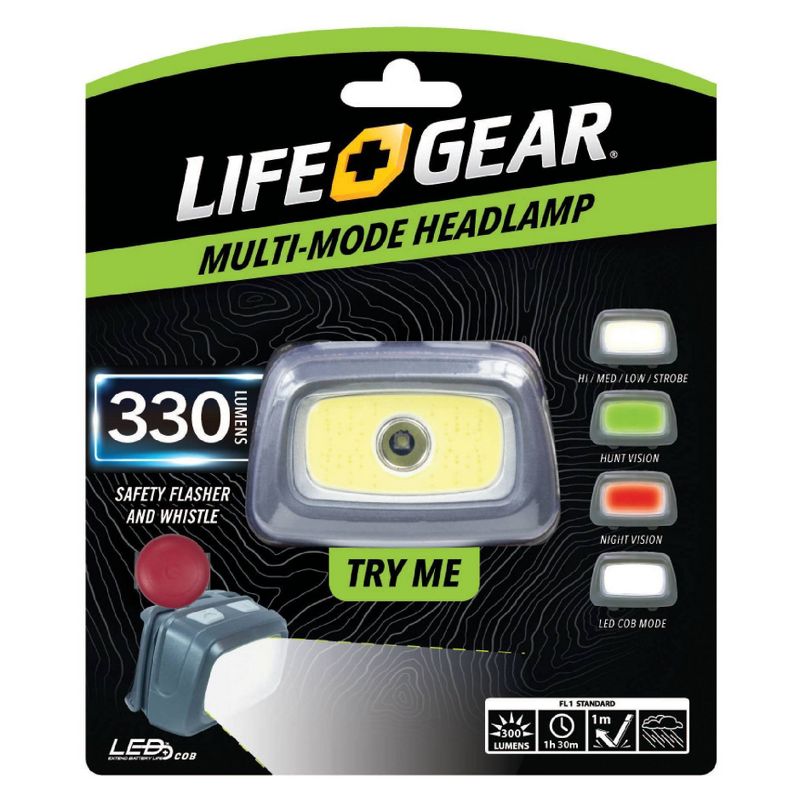 Life Gear Multi Functional LED Head Lamp - Gray, 1 of 8