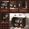 35.5" Bathroom Vanity with Ceramic Sink, Open Shelf, Soft-Close Hinges - 2 of 4