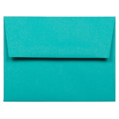 JAM Paper A2 Colored Invitation Envelopes 4.375 x 5.75 Sea Blue Recycled 70207