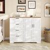 43.3'' H Armoire Wardrobe Closet with 4 Drawers and 2 Doors, Hanging Rod - 3 of 4