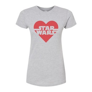 Women's - Star Wars - Valentine Heart Logo Fitted Graphic T-Shirt - 1 of 3