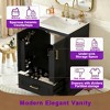 24" Bathroom Vanity with Sink, Solid Wood Frame, MDF Cabinet, 1 Drawer, 2 Soft-Close Doors with Storage Racks, Freestanding Design - 4 of 4