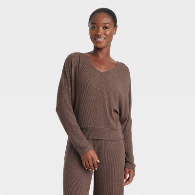 Image of Women's Cozy Ribbed Pullover - Auden™ Brown L