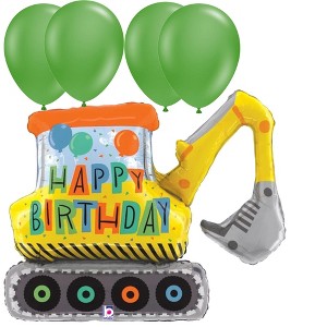 LoonBalloon 31 Inch Claw Truck Birthday Balloon with 4 latex balloons - Festive & Unique - 1 of 3