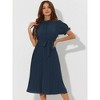 INSPIRE CHIC Women's Retro Ruffled Collar Short Sleeve A-Line Pleated Dress - 2 of 4