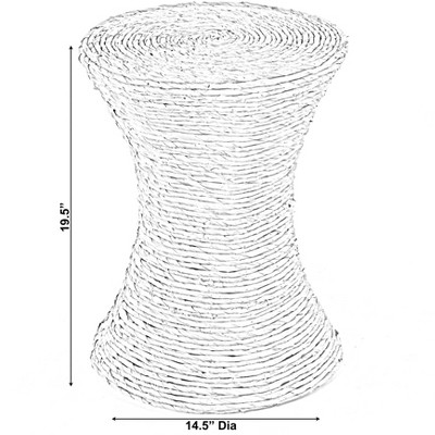 Rustic Hourglass Wicker 15" Round Side Table