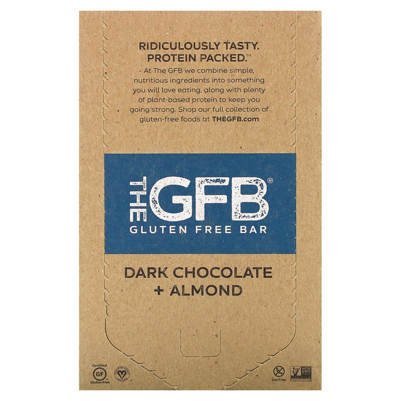The GFB Gluten Free Bars, Dark Chocolate + Almond, 12 Bars, 2.05 oz (58 g) Each, 1 of 4