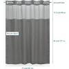 LunaLulinlk No Hook Fabric Shower Curtain with Snap Lining - 3 of 4