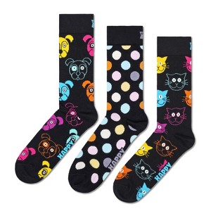 Happy Socks Adult Men and Women Crew Dog Animal Pets Socks in sustainable materials - 3pk in Color Navy - 1 of 4