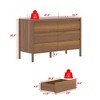 FUFU&GAGA Mid - Century Modern 6 - Drawer Wooden Dresser Storage Cabinet - Brown Finish, Spacious Storage - 3 of 4