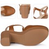 BLISSFUL STEP Women's Closed Toe Platform T-Strap Clog Chunky Heels Ankle Mules - 4 of 4