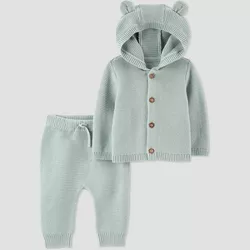 Carter's Just One You® Baby Boys' Bear Ears Top & Bottom Set - Sage Green