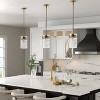 Modern Gold Pendant Light with Clear Hand-Blown Glass Shade, Hanging Fixture for Kitchen Island or Entry - 4 of 4