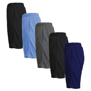 Jump Start Men's 5-Pack Lightweight Breathable Moisture Wicking Mesh Shorts - 1 of 4