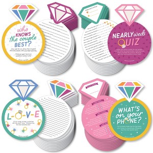 Big Dot of Happiness Just Engaged - Colorful - 4 Engagement Party Games - 10 Cards Each - Gamerific Bundle - 1 of 4