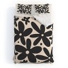 Deny Designs Full/Queen Angela Minca Abstract Monochrome Daisies Duvet Cover and Pillow Sham Set Beige: Woven Polyester, 300 Thread Count, Zip Closure - 2 of 4