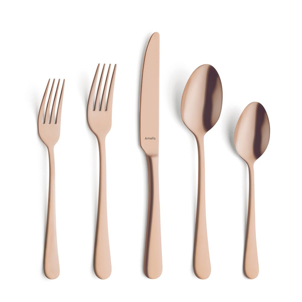 Amefa 20pc Austin Flatware Set Matte Copper