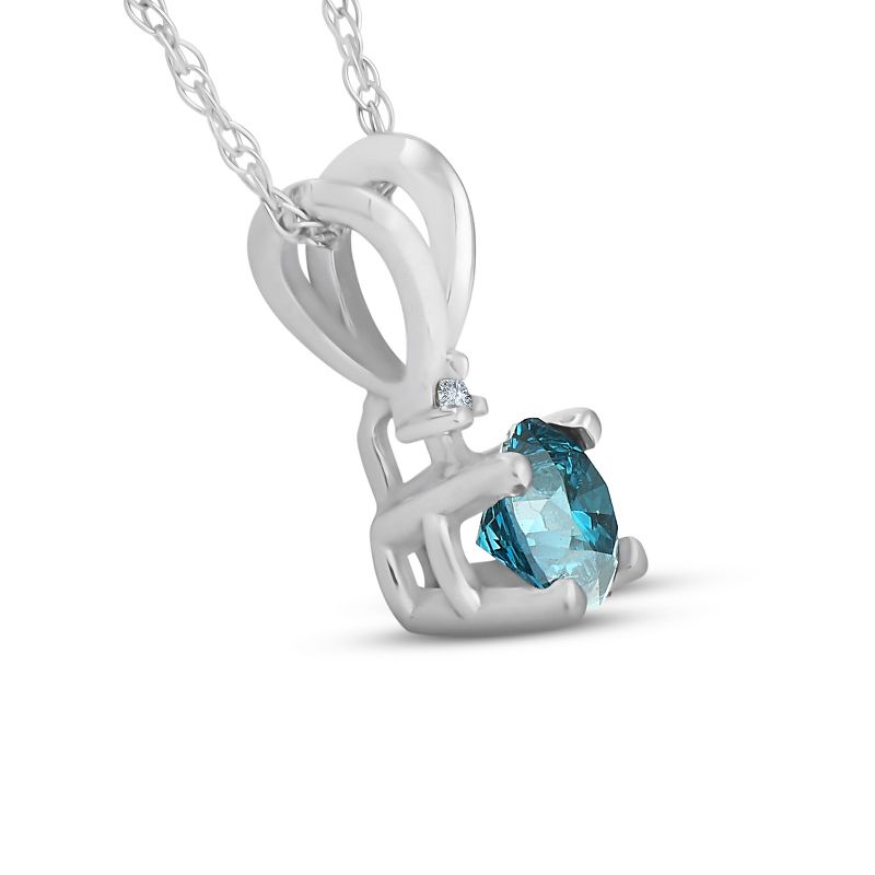 Pompeii3 10k White Gold 1/4ct TDW Blue and White Diamond Necklace, 2 of 5