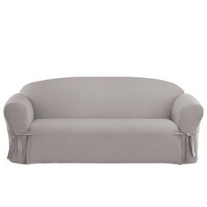 Cotton Duck Sofa Slipcover Light Gray - Sure Fit