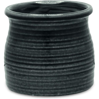Cheung's Kifon Curved Ceramic Ceramic Pot - Medium - Dark Gray