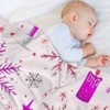 FIONECA Christmas Blanket with Purple Snowflake Candle and Star Pattern Light Background 30x40 inches - 3 of 4