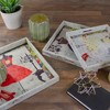 Northlight Set of 3 Vintage-Style Fashion and Dresses Square Wooden Serving Trays - White/Brown - 2 of 4
