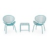 Christopher Knight Home James Outdoor 3 Piece Chat Set with Powder-Coated Iron Shell Chairs and Mesh Table - 2 of 4