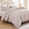 BAGOKIE 3-Piece Bed in a Bag Comforter Set with Pom Fringe - 2 of 4