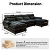 GDFStudio Rigby 110" U-Shaped Chenille 4 Seater Sectional Sofa with Double Chaise Lounge - 3 of 4