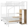 NicBex Twin Over Full Bunk Bed with Guardrail and Trundle,Metal Twin Loft Bed with Lateral Storage Ladder and Wardrobe,Bunk Beds for Bedroom - 4 of 4