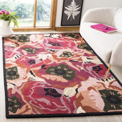 Handmade Red Floral Wool 8' x 10' Area Rug