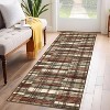 Striped Geometric Washable Runner Rug - Stain Resistant, Non-Slip Backing, Low Pile - For Hallway, Laundry, Bedroom - 2 of 4