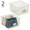 mDesign Bedroom Closet Storage Organizer Basket, Label Slot, 2 Pack, Matte Black - 3 of 4