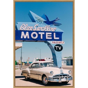 Amanti Art Blue Swallow Motel by Bethany Young Canvas Wall Art Print Framed - 1 of 4