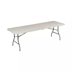 Dining Card Table White Plastic Development Group TGT823 Outdoor/Indoor 5 Foot Diameter Fold In Half Plastic Resin Round Folding Banquet 