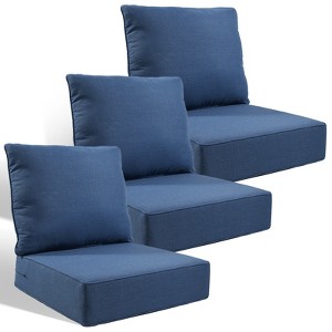 Buenhomino 3-Pack 6inch Thick 24" x 24" Deep Seat Cushion & Back Pillow with Removable Covers Outdoor - 1 of 4