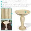 Sunnydaze Outdoor Glass Fiber Reinforced Concrete Patio Garden Grecian Column Style Bird Bath - 20" - White - 2 of 4