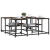 vidaXL Smoked Oak Coffee Table - Engineered Wood & Metal Frame, Dual-Tiered Surface, Adjustable Feet, for Living Room & Lounge Area - 3 of 4