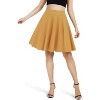 Women's Basic Stretch Midi Skirt - Versatile High Waist Flared Casual Skirt Turmeric-long - 2 of 4