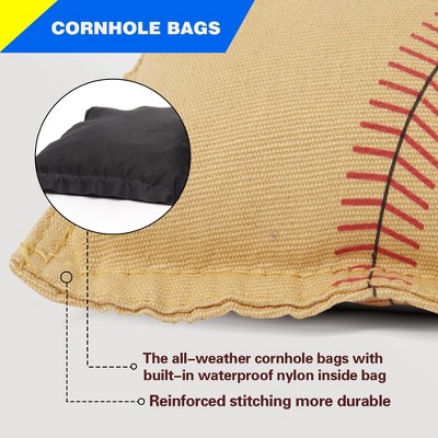 Baseball Pattern Weather Resistant Cornhole Bean Bags Set