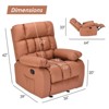 Lirago Brown Leather Recliner Chair with Footrest and Side Pocket-Adjustable Reclining Chair for Home - 4 of 4
