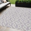 Lavender And Ivory Geometric Washable Indoor Outdoor Area Rug - 2 of 4