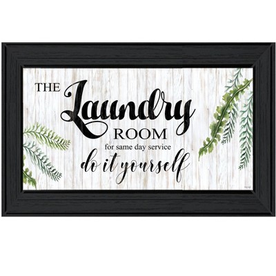 HomeRoots The Laundry Room Same Day Service Black Framed Print Laundry Wall Art