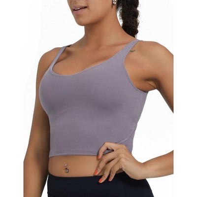 DOMETOUR Yoga Top U-Shaped Back Yoga With Mid-support Sports Bra For Women
